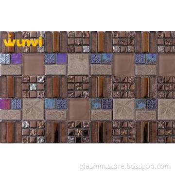 Home Decorative 300  300mm Thinness Glass And Metal Wall Ti
